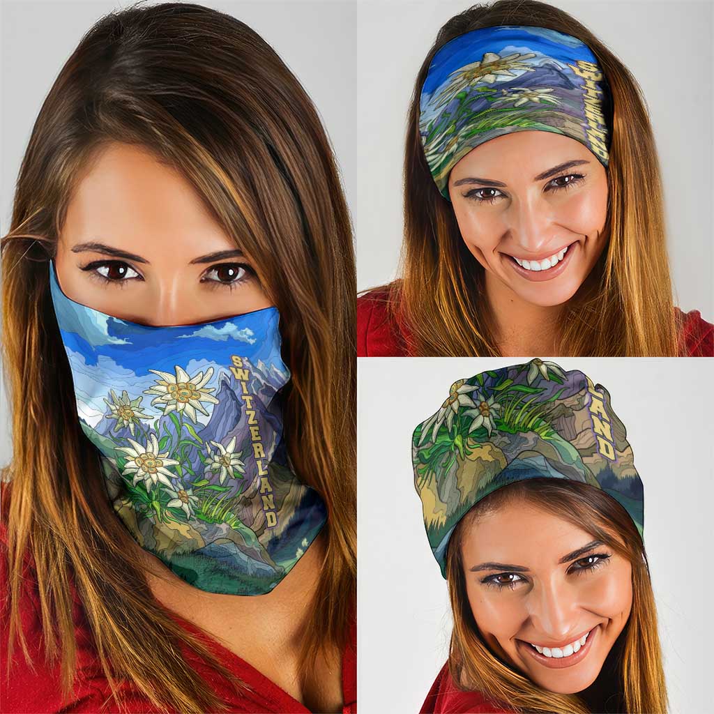 Edelweiss Flower Switzerland Mountain Neck Gaiter TS04