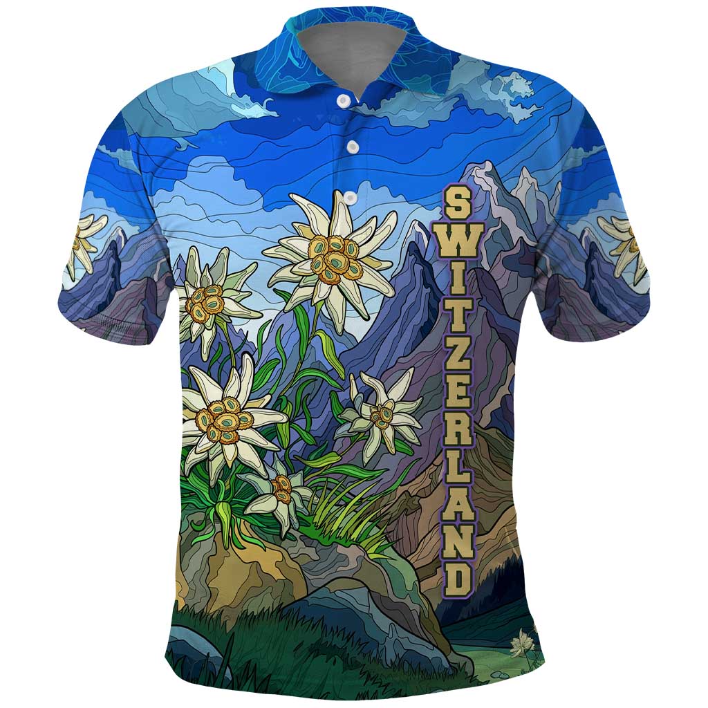 Edelweiss Flower Switzerland Mountain Polo Shirt TS04
