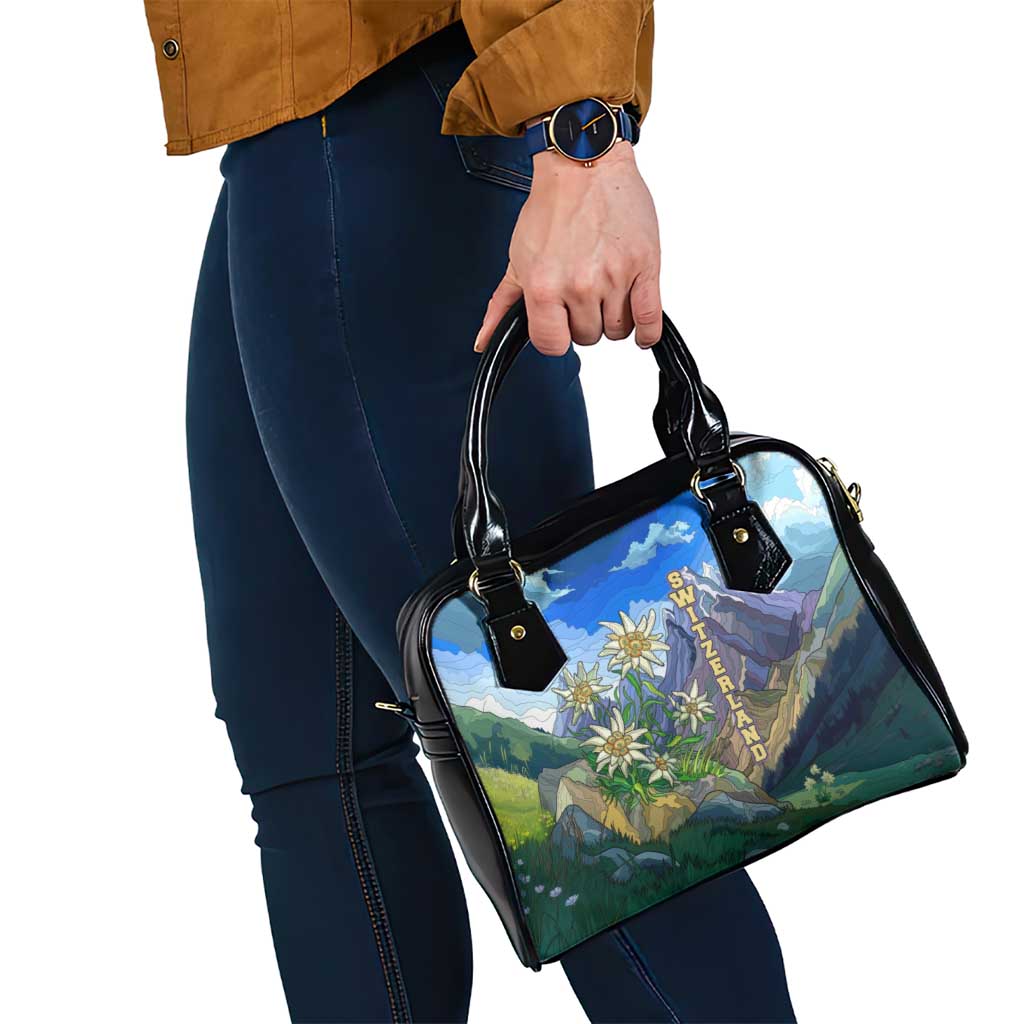 Edelweiss Flower Switzerland Mountain Shoulder Handbag TS04