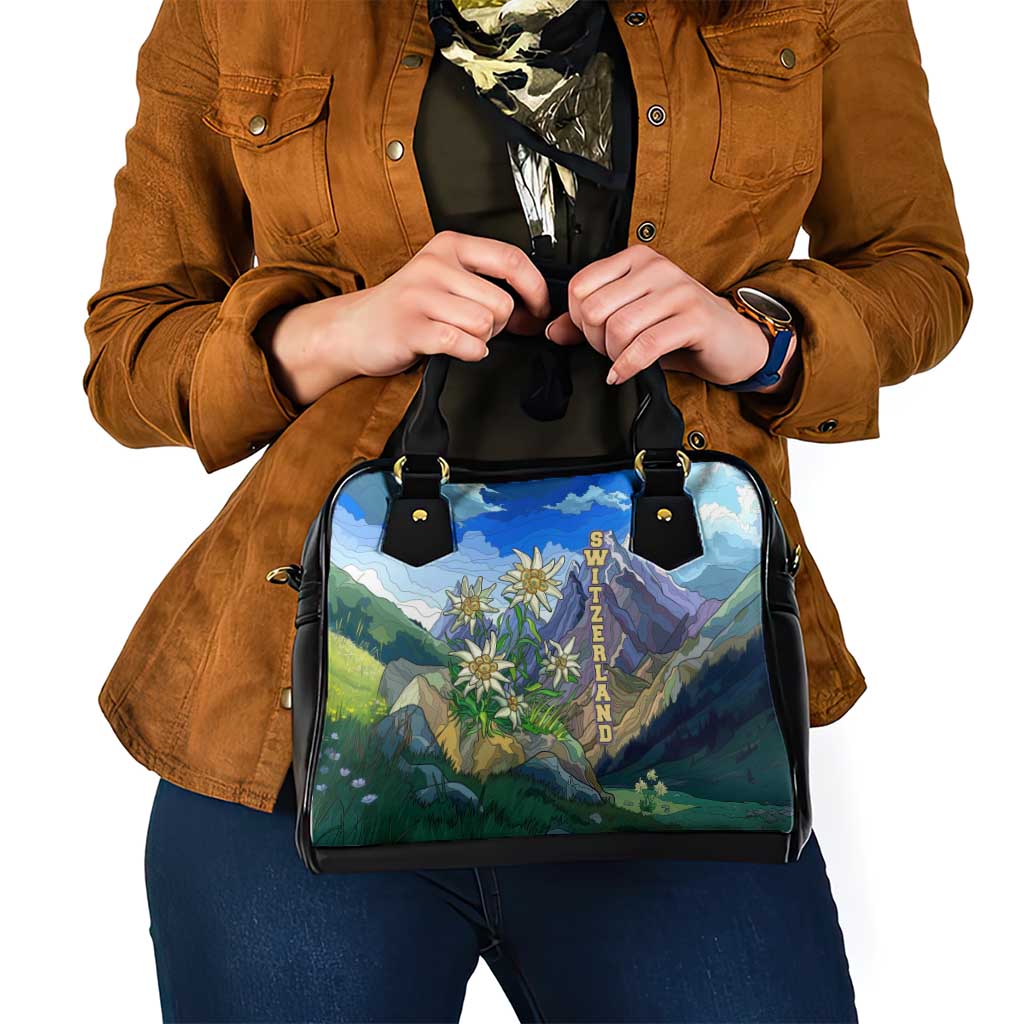 Edelweiss Flower Switzerland Mountain Shoulder Handbag TS04