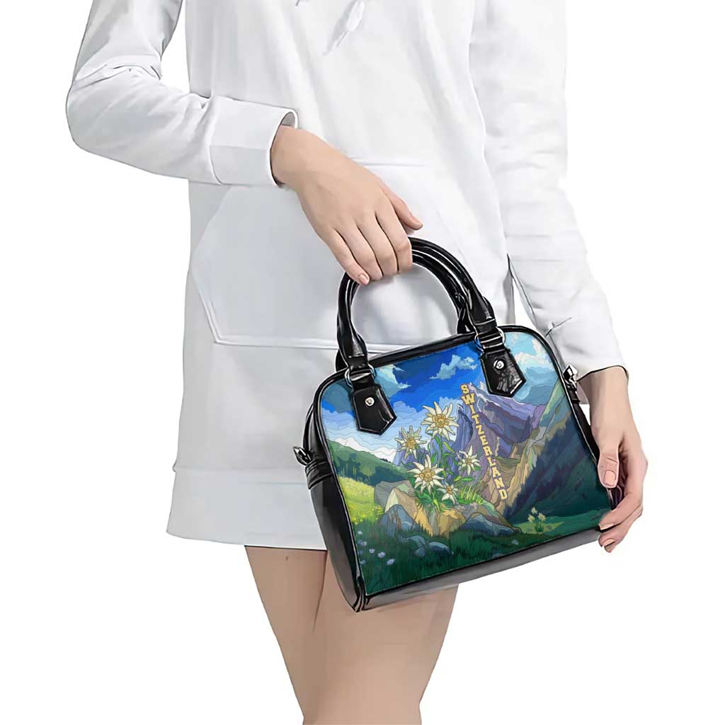 Edelweiss Flower Switzerland Mountain Shoulder Handbag TS04