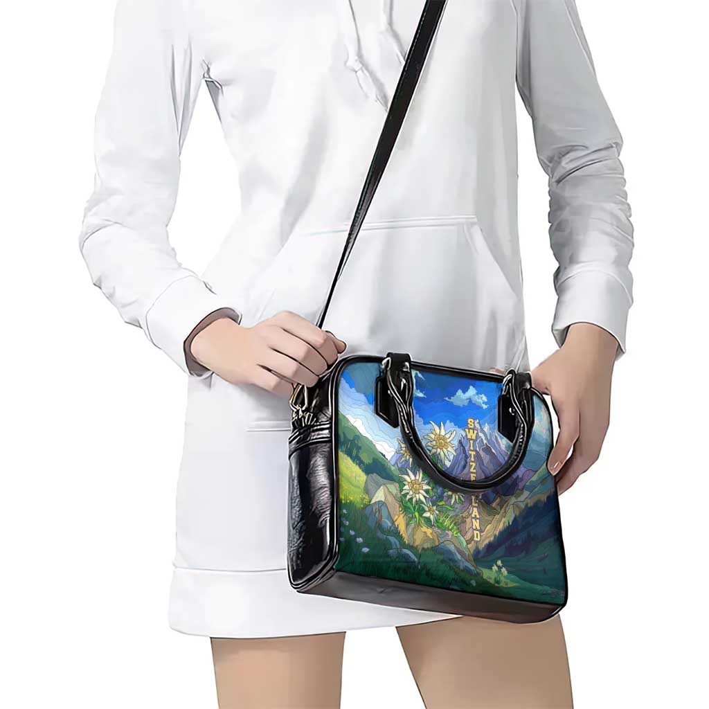 Edelweiss Flower Switzerland Mountain Shoulder Handbag TS04