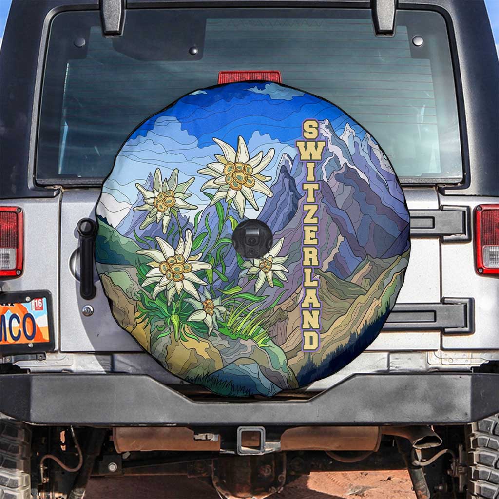 Edelweiss Flower Switzerland Mountain Spare Tire Cover TS04