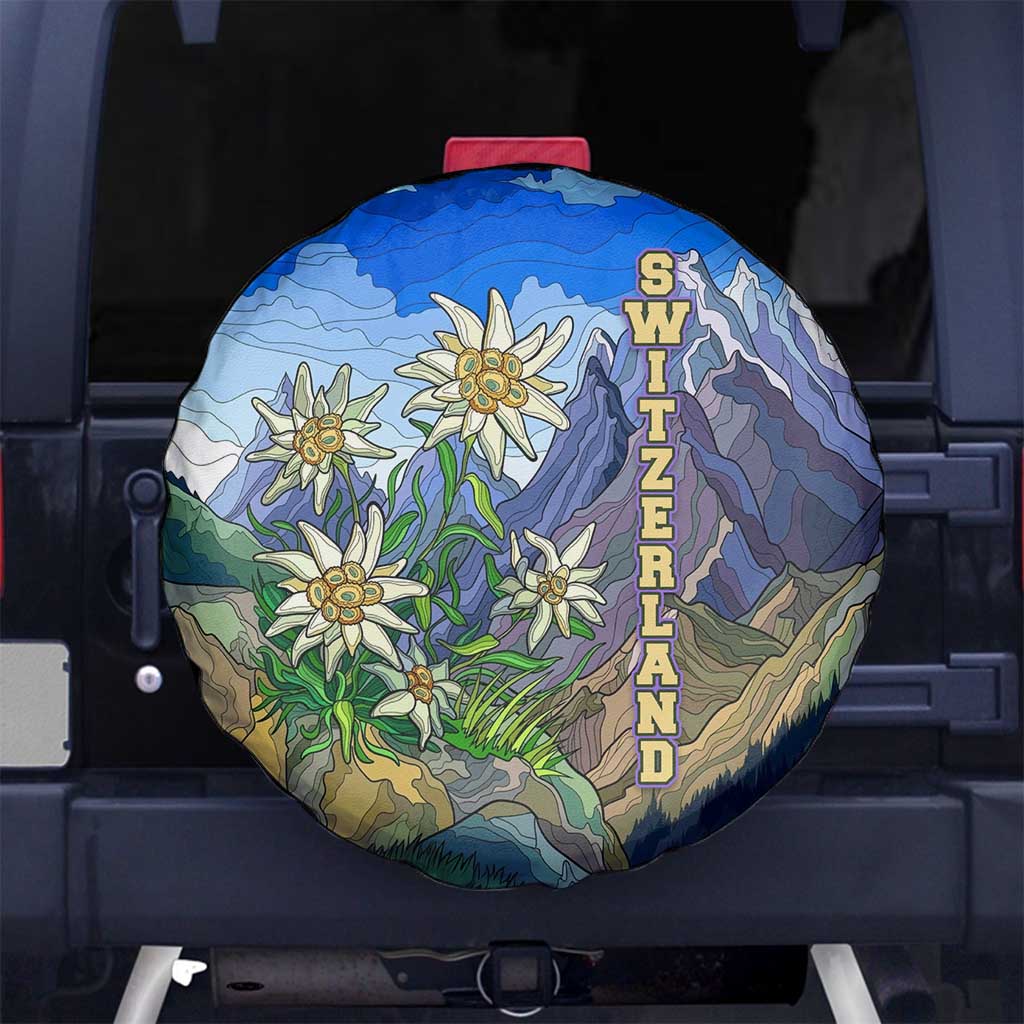 Edelweiss Flower Switzerland Mountain Spare Tire Cover TS04