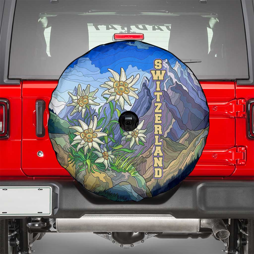 Edelweiss Flower Switzerland Mountain Spare Tire Cover TS04