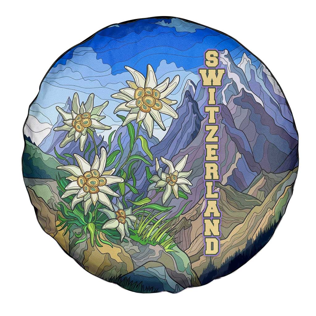 Edelweiss Flower Switzerland Mountain Spare Tire Cover TS04