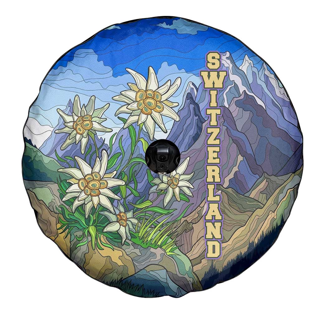 Edelweiss Flower Switzerland Mountain Spare Tire Cover TS04