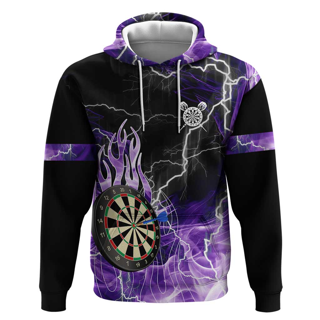 Personalized Purple Lightning Darts Board Hoodie with Owl Graphic TS04