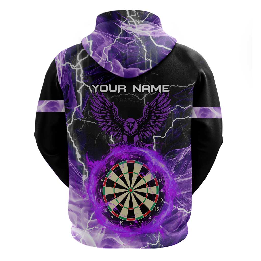 Personalized Purple Lightning Darts Board Hoodie with Owl Graphic TS04