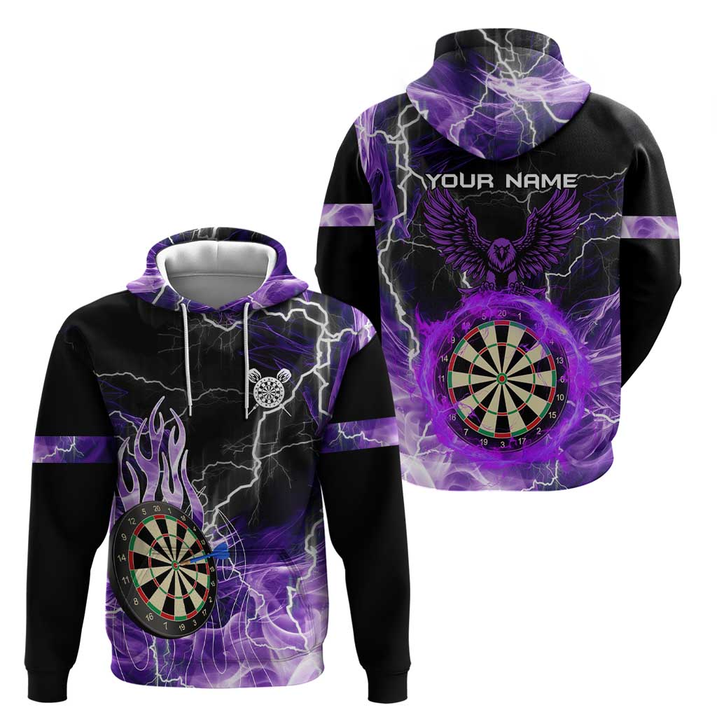 Personalized Purple Lightning Darts Board Hoodie with Owl Graphic TS04