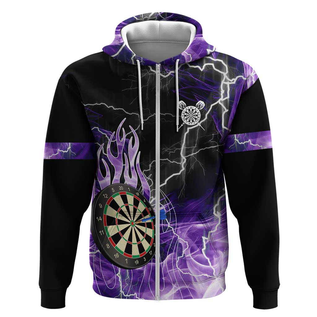 Personalized Purple Lightning Darts Board Hoodie with Owl Graphic TS04