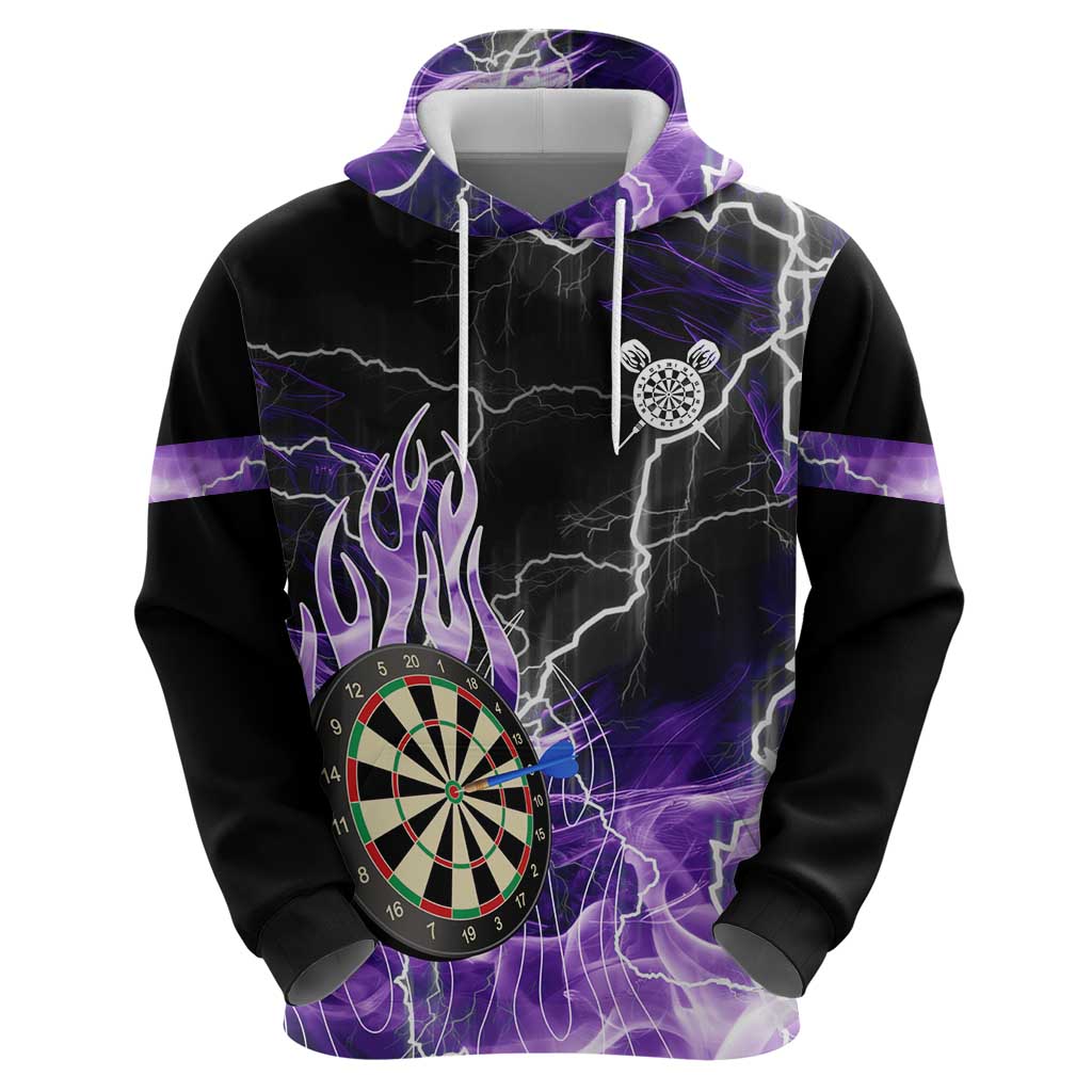 Personalized Purple Lightning Darts Board Hoodie with Owl Graphic TS04