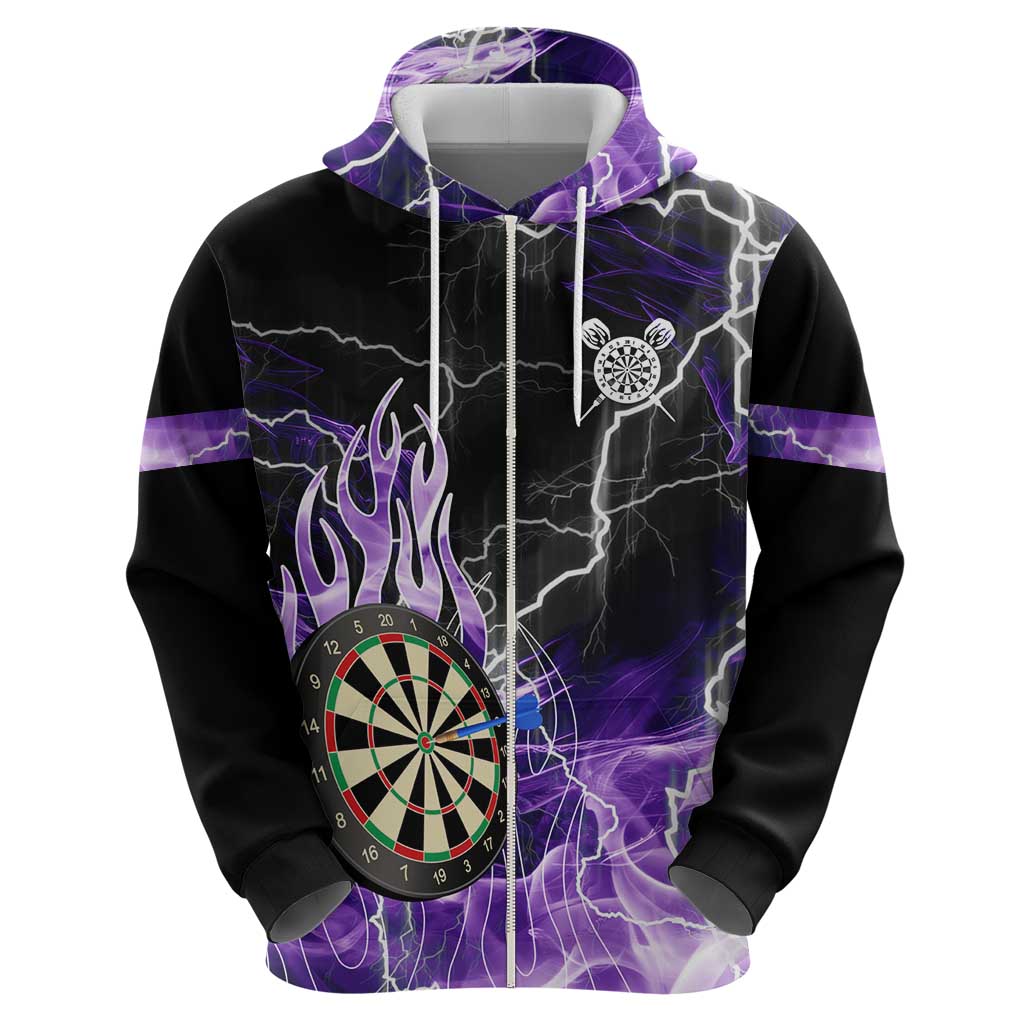 Personalized Purple Lightning Darts Board Hoodie with Owl Graphic TS04