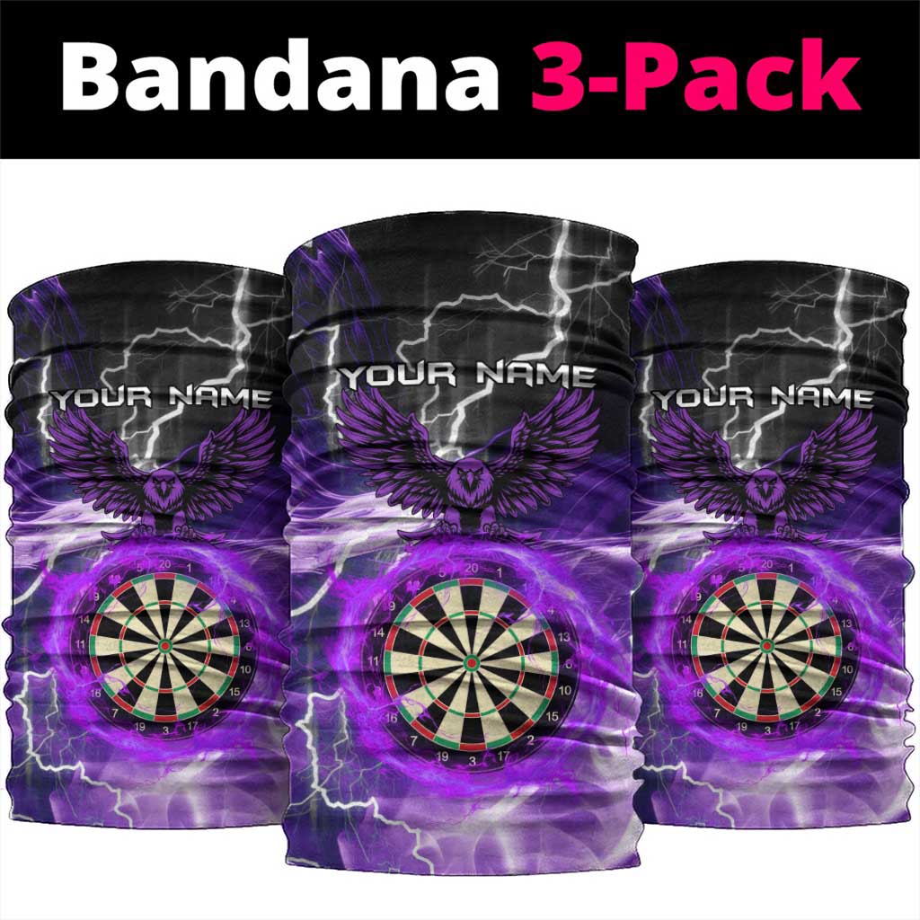 Personalized Purple Lightning Darts Board Neck Gaiter with Owl Graphic TS04