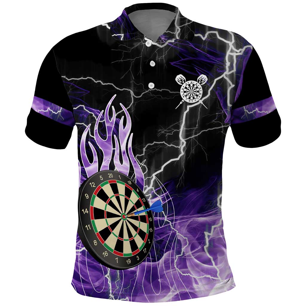 Personalized Purple Lightning Darts Board Polo Shirt with Owl Graphic TS04