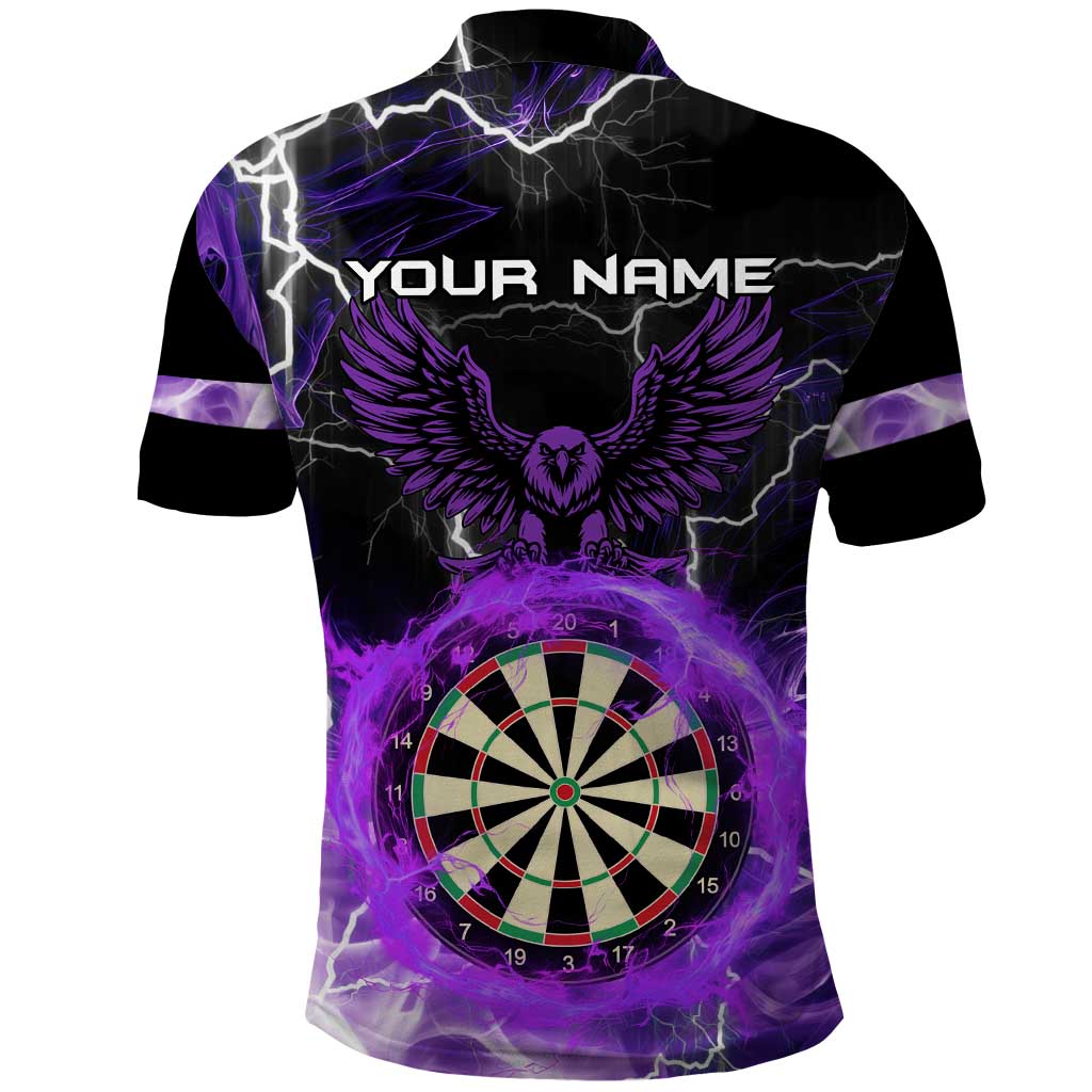 Personalized Purple Lightning Darts Board Polo Shirt with Owl Graphic TS04
