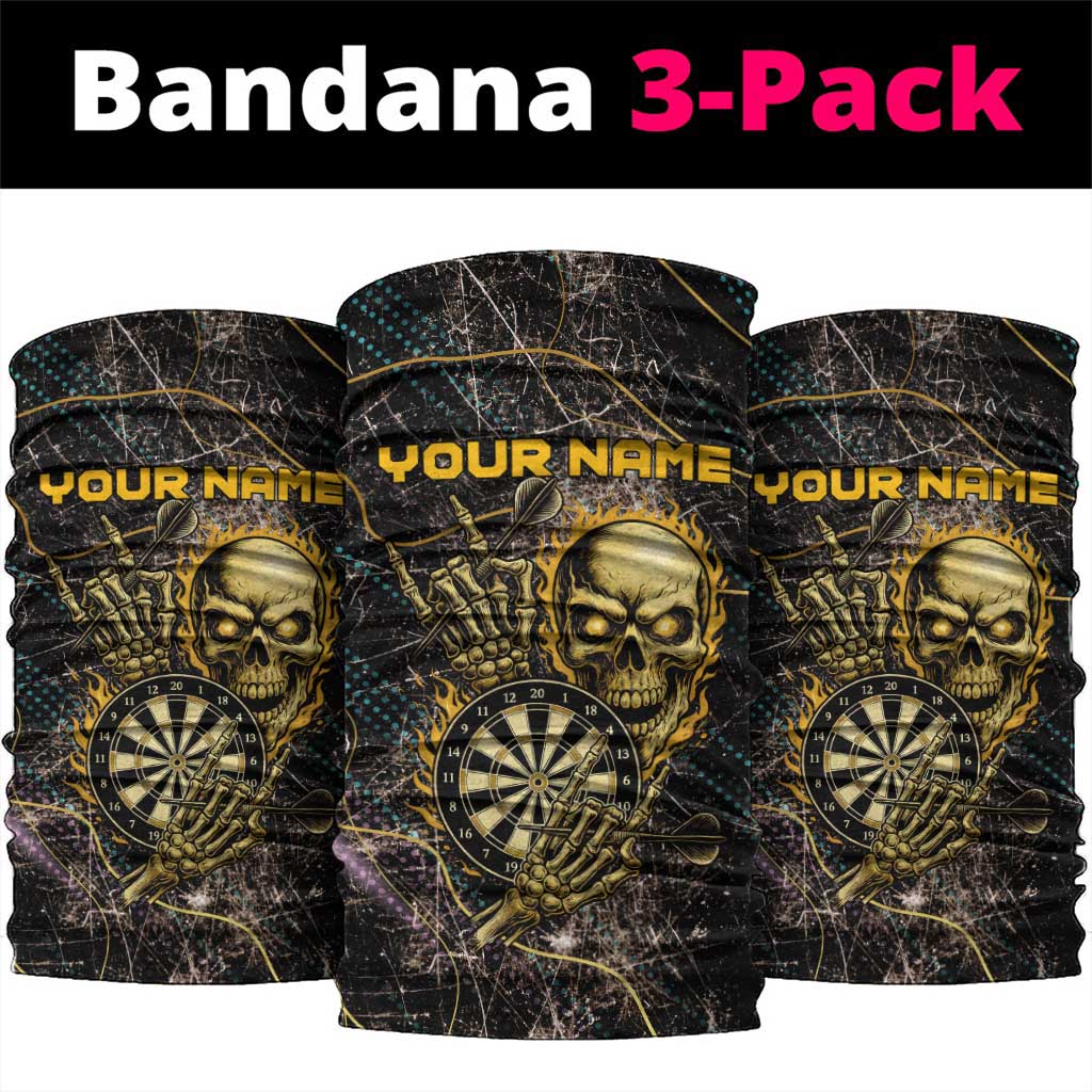 Personalized Skull and Darts Graphic Neck Gaiter with Neon Design TS04