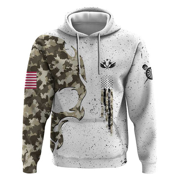 Personalized Camouflage Skull and American Flag Darts Hoodie TS04