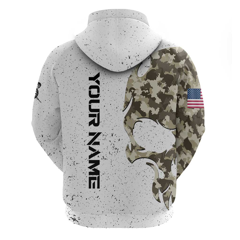 Personalized Camouflage Skull and American Flag Darts Hoodie TS04