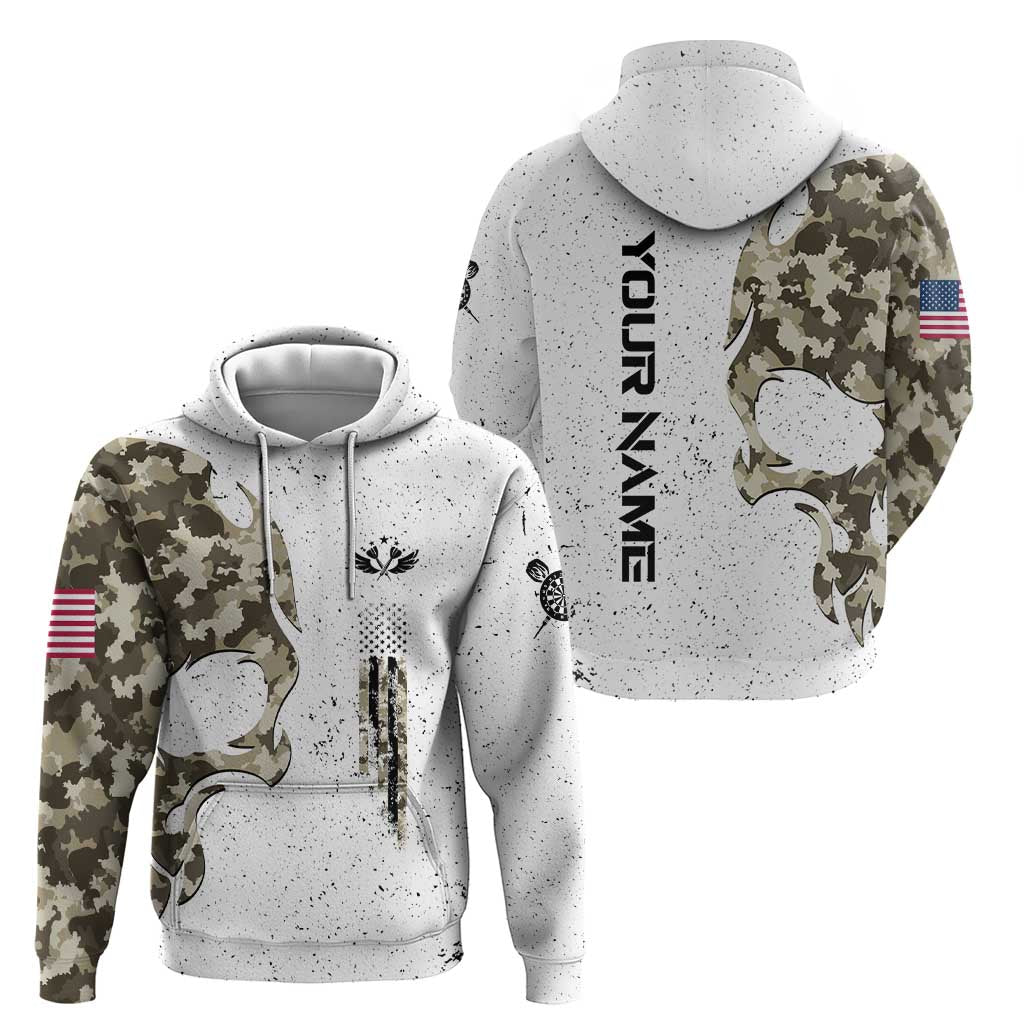 Personalized Camouflage Skull and American Flag Darts Hoodie TS04