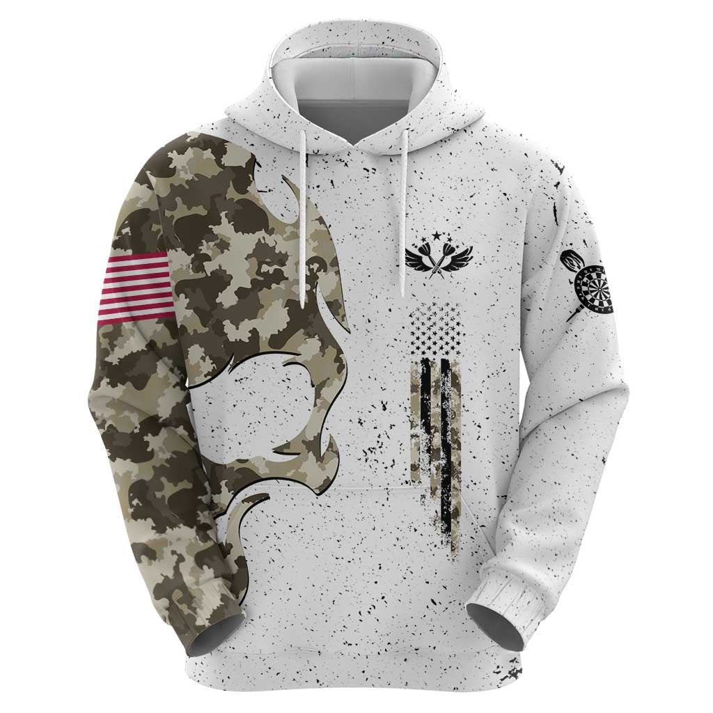 Personalized Camouflage Skull and American Flag Darts Hoodie TS04