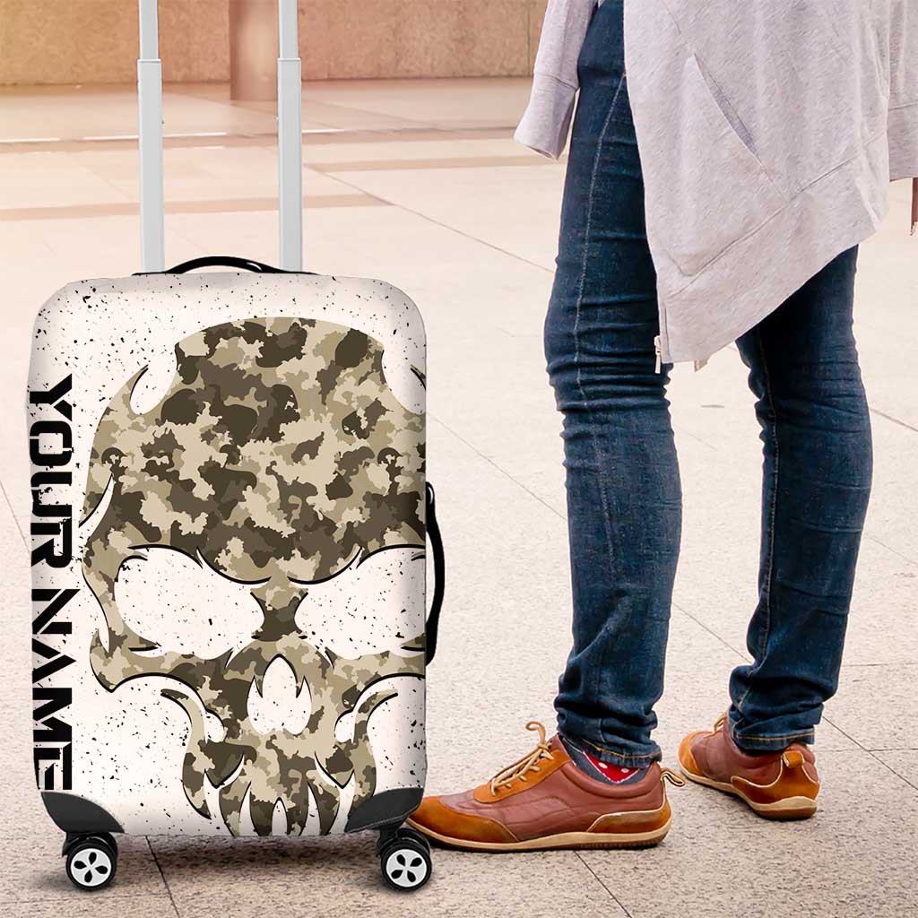 Personalized Camouflage Skull and American Flag Darts Luggage Cover TS04