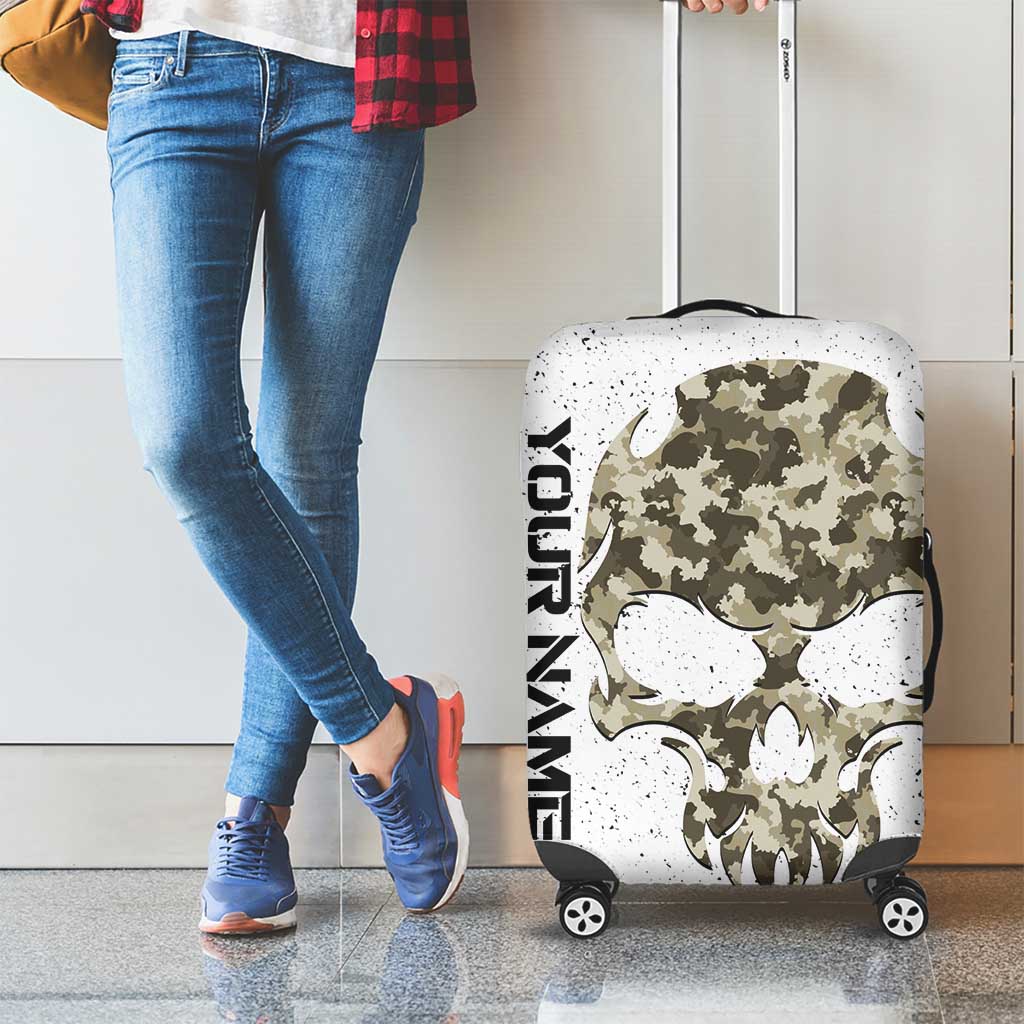Personalized Camouflage Skull and American Flag Darts Luggage Cover TS04