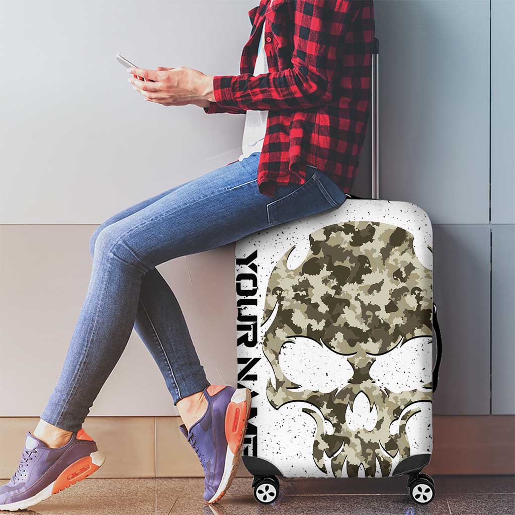 Personalized Camouflage Skull and American Flag Darts Luggage Cover TS04