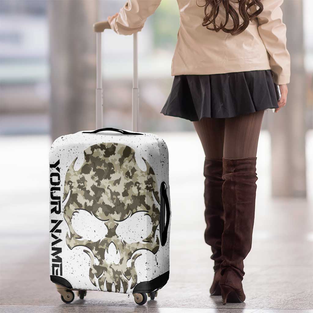 Personalized Camouflage Skull and American Flag Darts Luggage Cover TS04