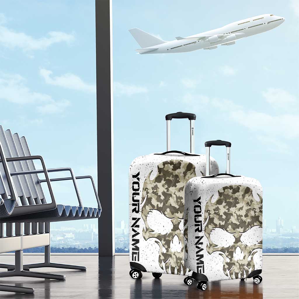 Personalized Camouflage Skull and American Flag Darts Luggage Cover TS04