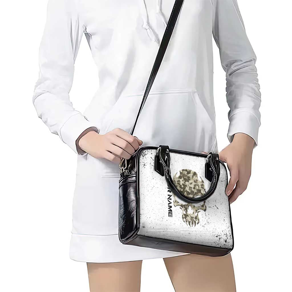 Personalized Camouflage Skull and American Flag Darts Shoulder Handbag TS04