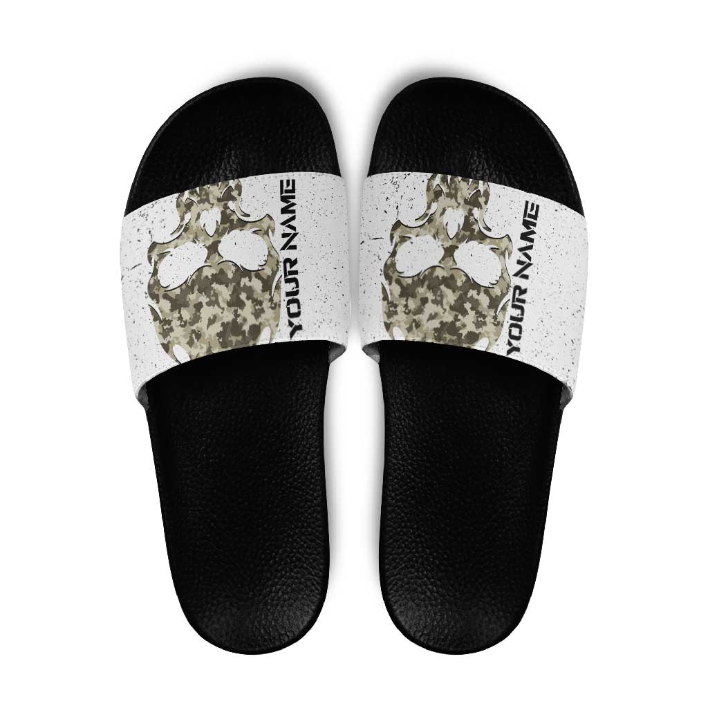 Personalized Camouflage Skull and American Flag Darts Slide Sandals TS04