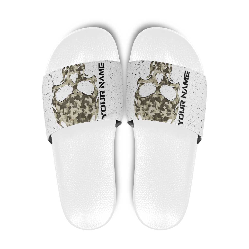 Personalized Camouflage Skull and American Flag Darts Slide Sandals TS04