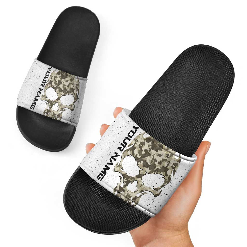 Personalized Camouflage Skull and American Flag Darts Slide Sandals TS04