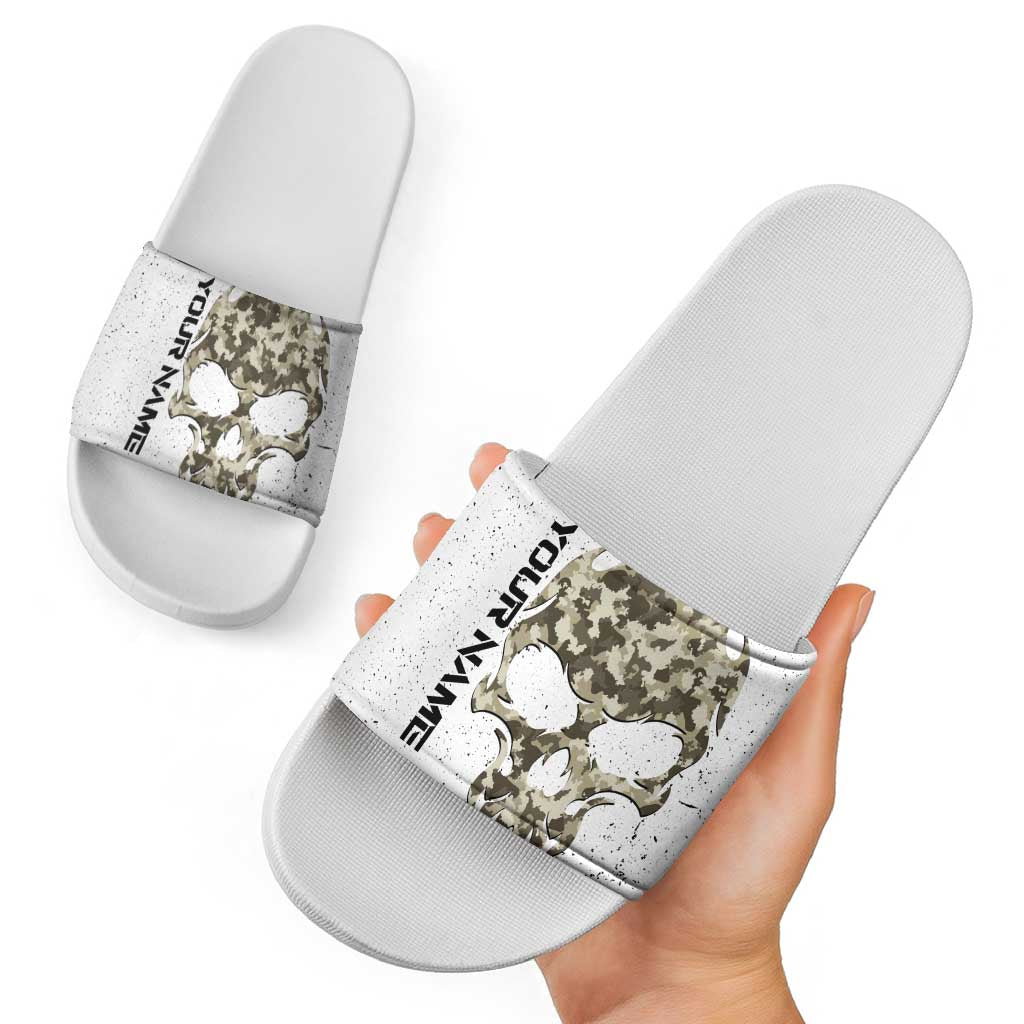 Personalized Camouflage Skull and American Flag Darts Slide Sandals TS04