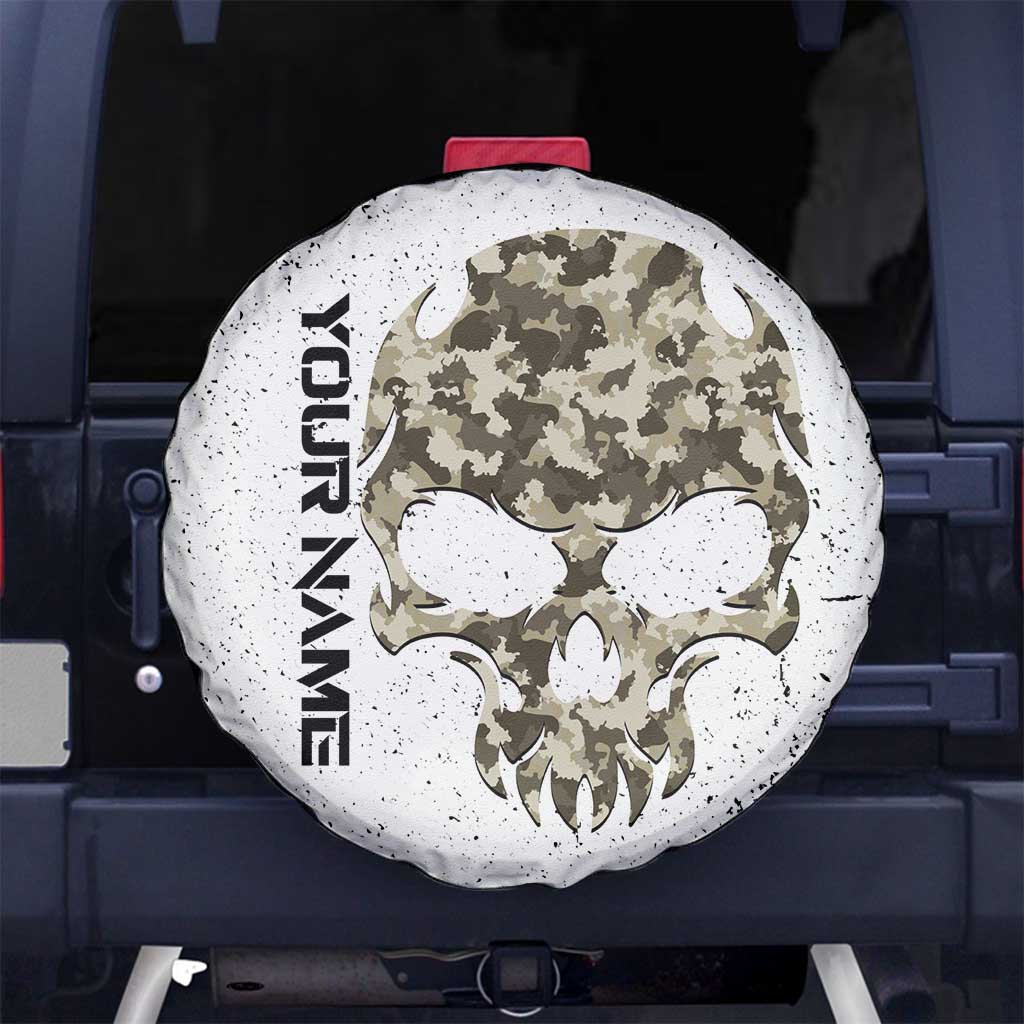 Personalized Camouflage Skull and American Flag Darts Spare Tire Cover TS04