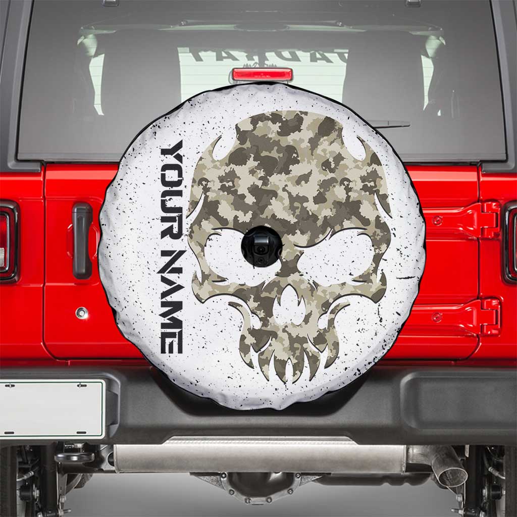 Personalized Camouflage Skull and American Flag Darts Spare Tire Cover TS04
