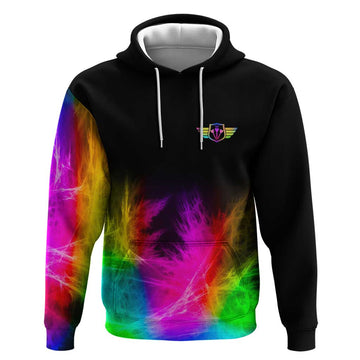 Personalized Colorful Neon Darts Hoodie with Bold Abstract Background TS04