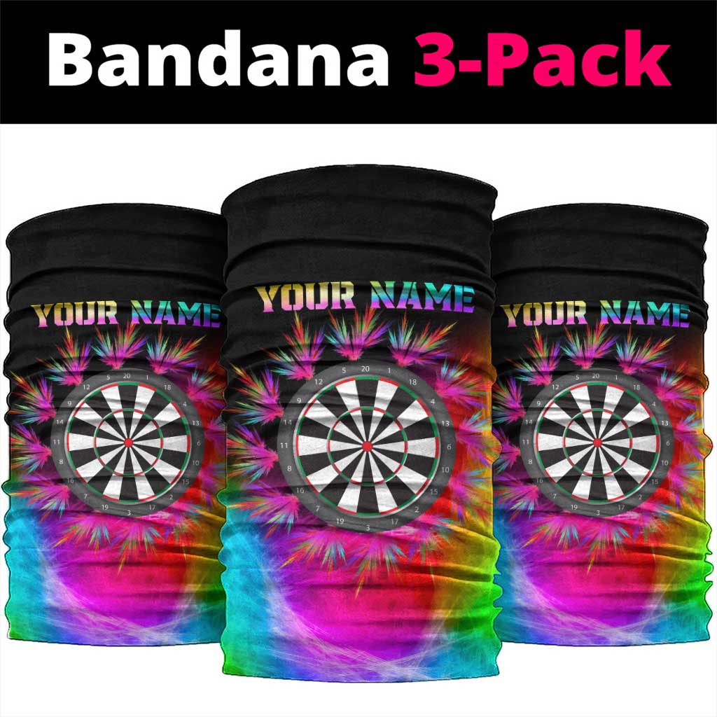 Personalized Colorful Neon Darts Neck Gaiter with Bold Abstract Background TS04