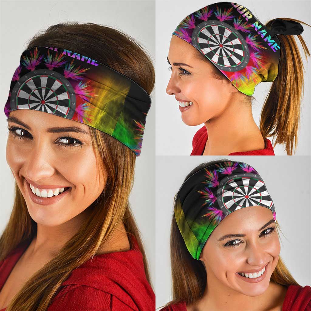 Personalized Colorful Neon Darts Neck Gaiter with Bold Abstract Background TS04