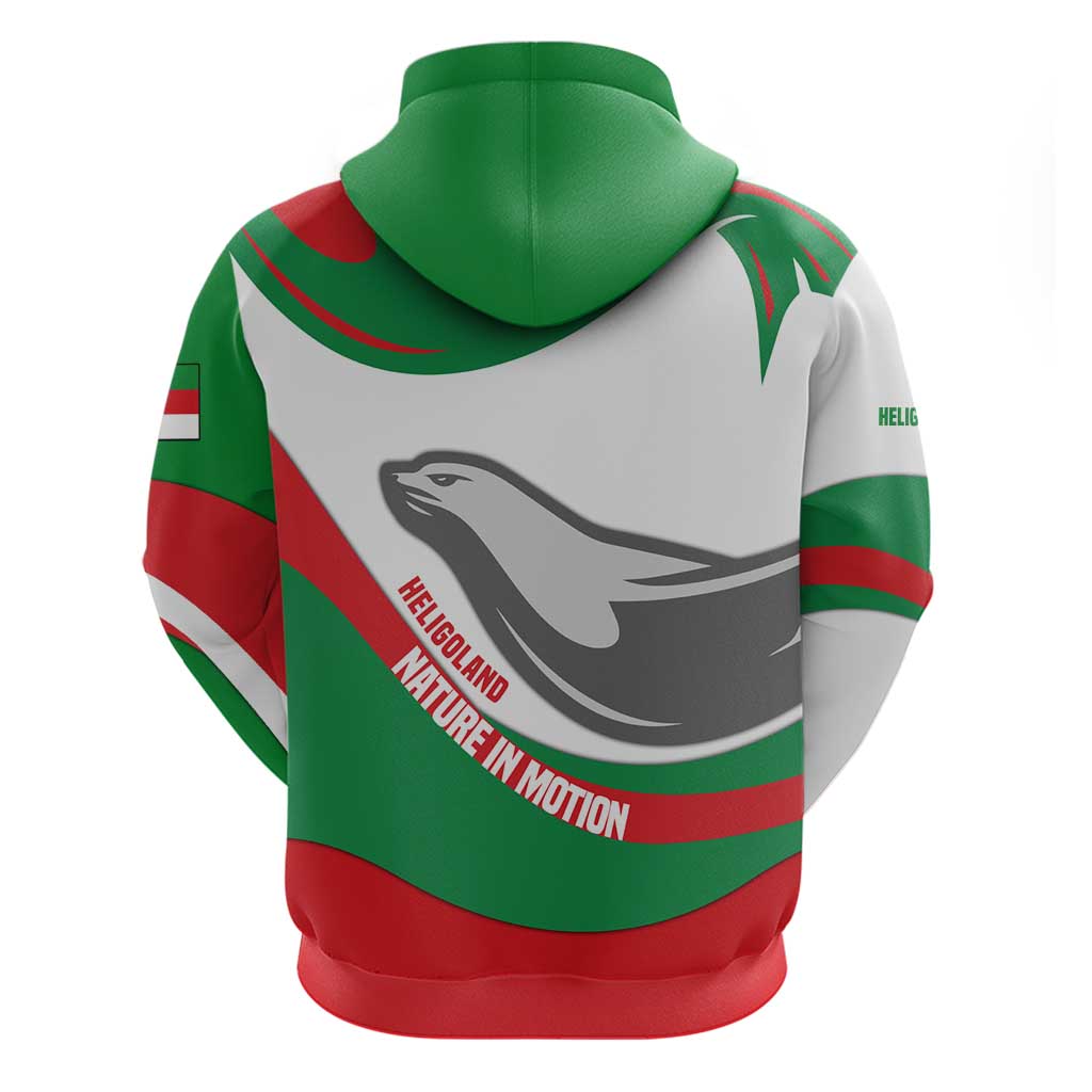Germany Heligoland Hoodie with Seal Graphic and Red Green Wave Nature TS04