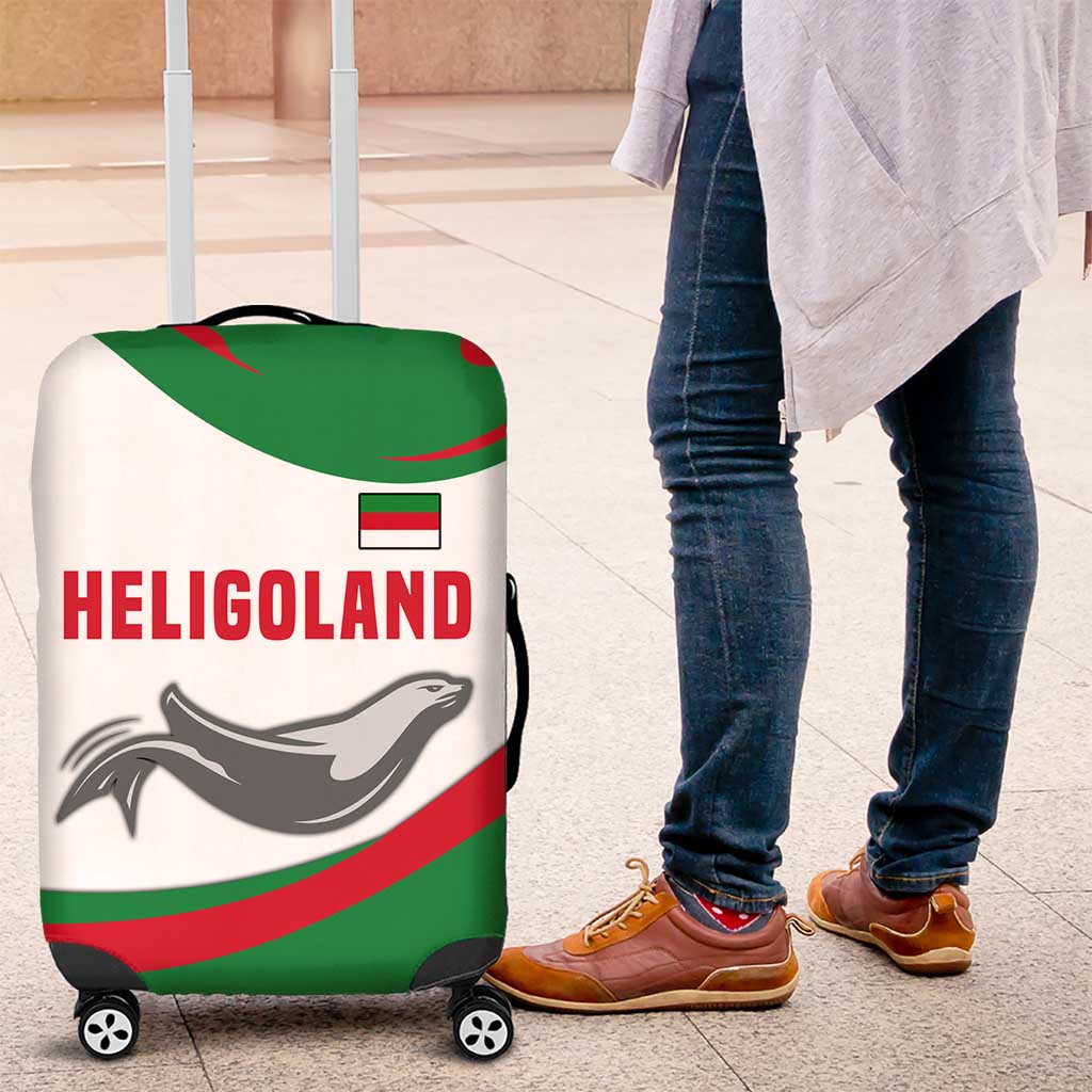 Germany Heligoland Luggage Cover with Seal Graphic and Red Green Wave Nature TS04