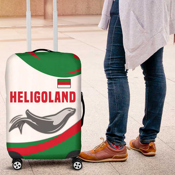 Germany Heligoland Luggage Cover with Seal Graphic and Red Green Wave Nature TS04