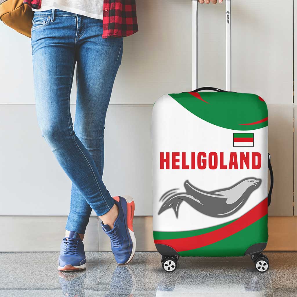 Germany Heligoland Luggage Cover with Seal Graphic and Red Green Wave Nature TS04