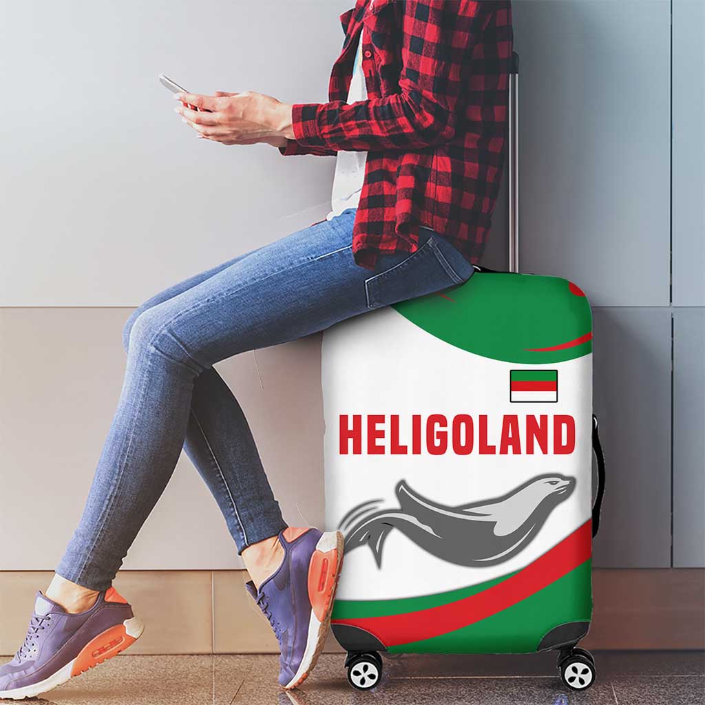 Germany Heligoland Luggage Cover with Seal Graphic and Red Green Wave Nature TS04