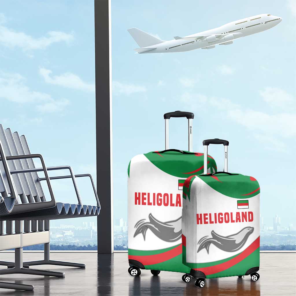 Germany Heligoland Luggage Cover with Seal Graphic and Red Green Wave Nature TS04