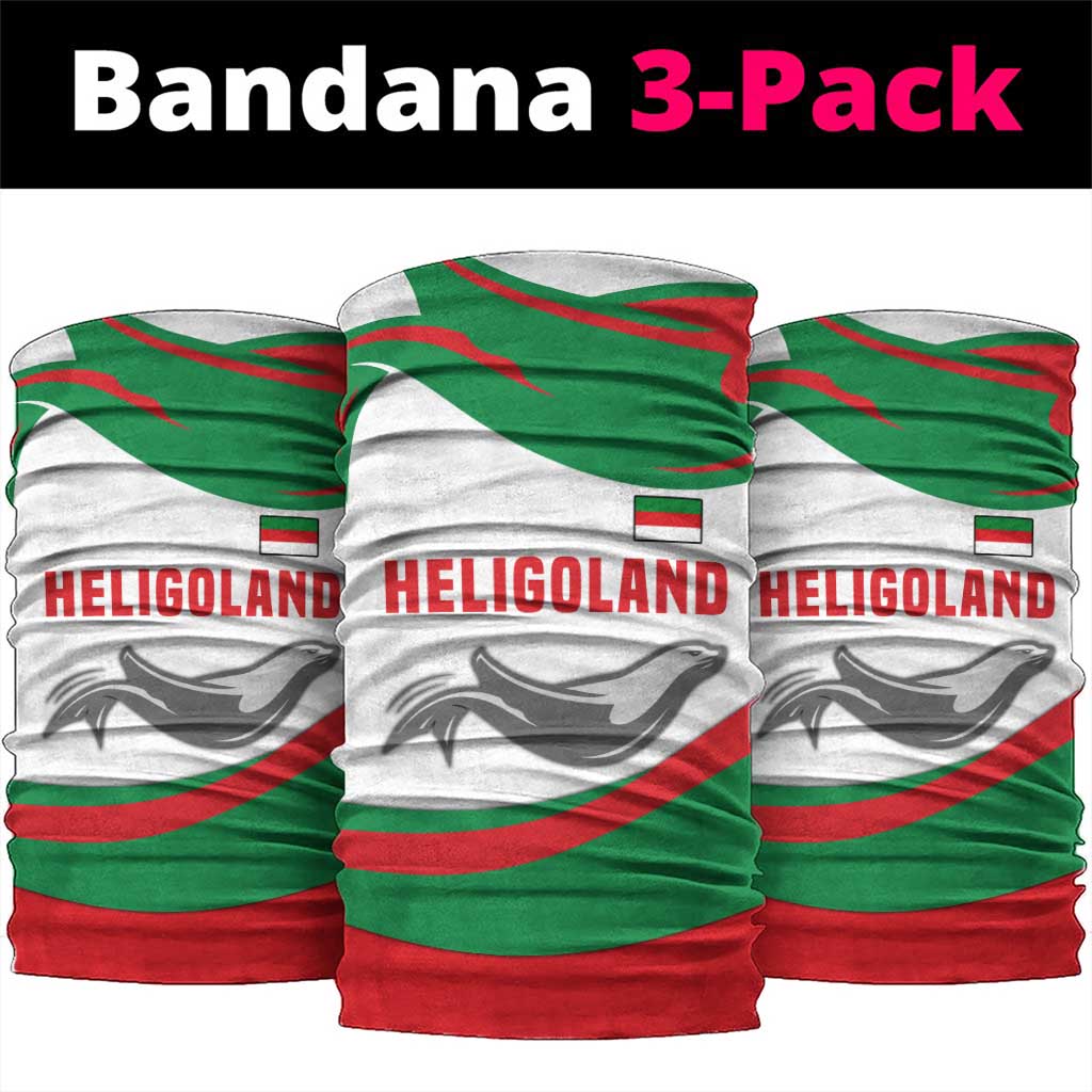 Germany Heligoland Neck Gaiter with Seal Graphic and Red Green Wave Nature TS04