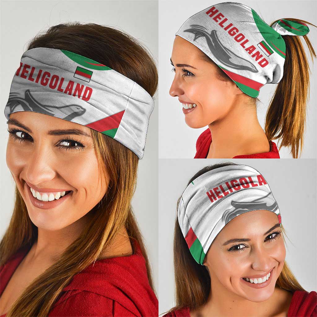 Germany Heligoland Neck Gaiter with Seal Graphic and Red Green Wave Nature TS04