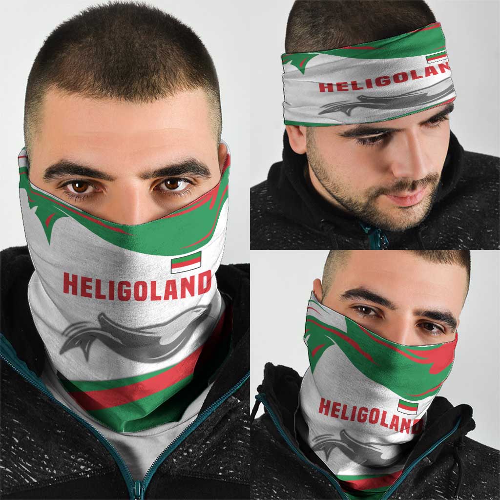 Germany Heligoland Neck Gaiter with Seal Graphic and Red Green Wave Nature TS04