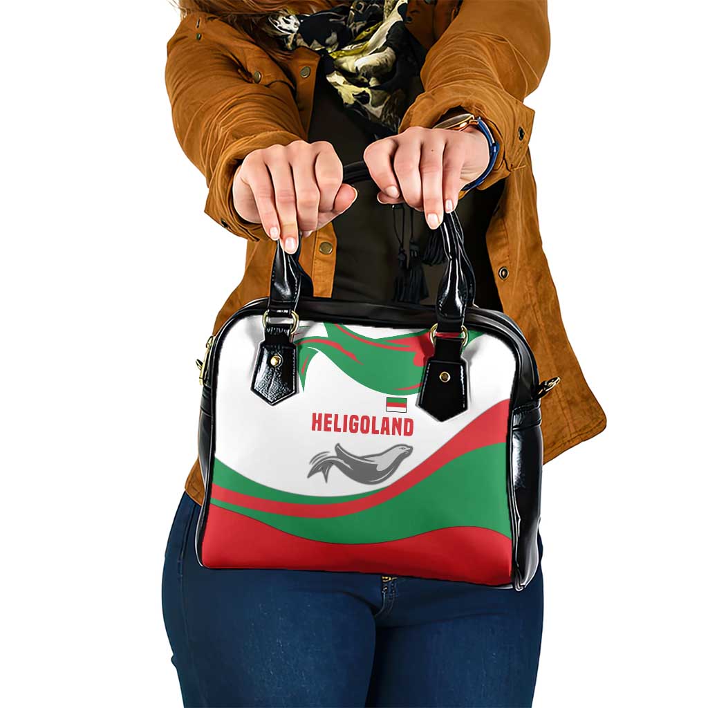 Germany Heligoland Shoulder Handbag with Seal Graphic and Red Green Wave Nature TS04